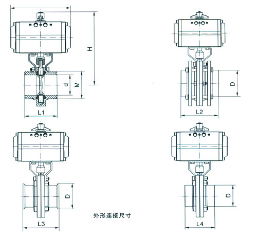 氣動(dòng)衛(wèi)生級(jí)蝶閥(圖1)